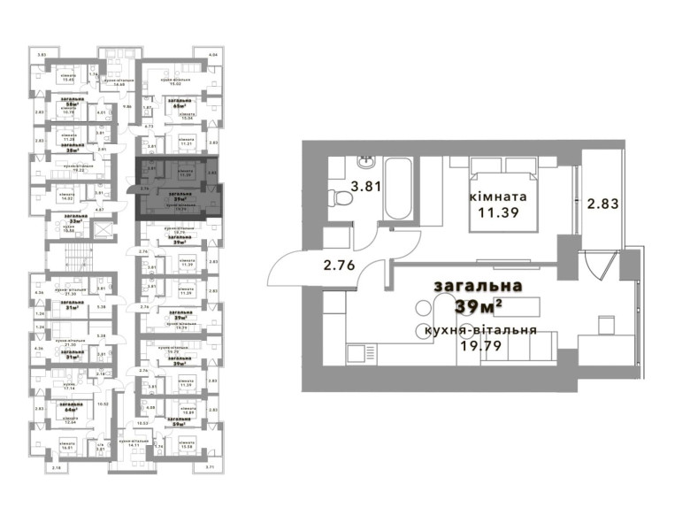 Квартира 39m 1k 2